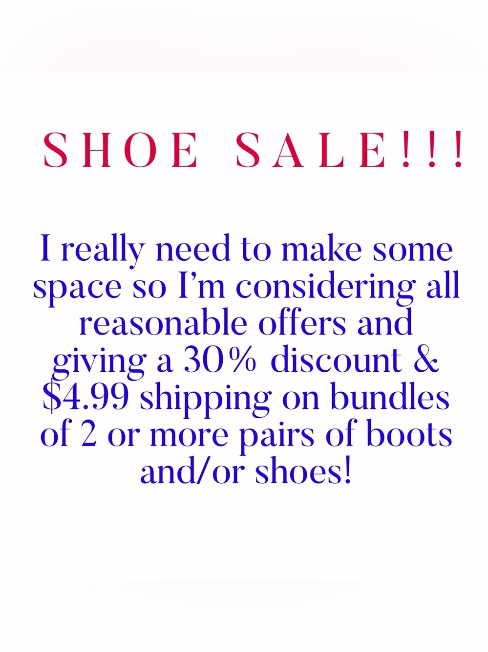 SHOE SALE!!